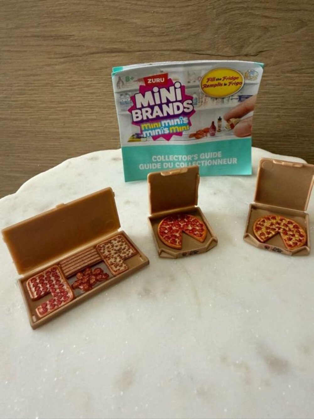 Zuru Mini Brands fill the Fridge lot of 3 different pizzas
